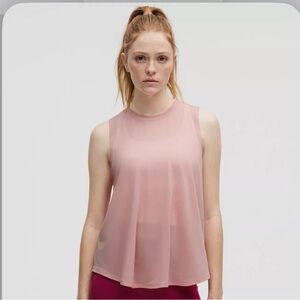 Lululemon Pink Haze XL Lightweight Split-Back Training Tank Top